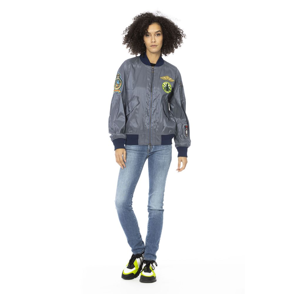 Mr&Mrs Italy Light Blue Polyamide Bomber Jacket
