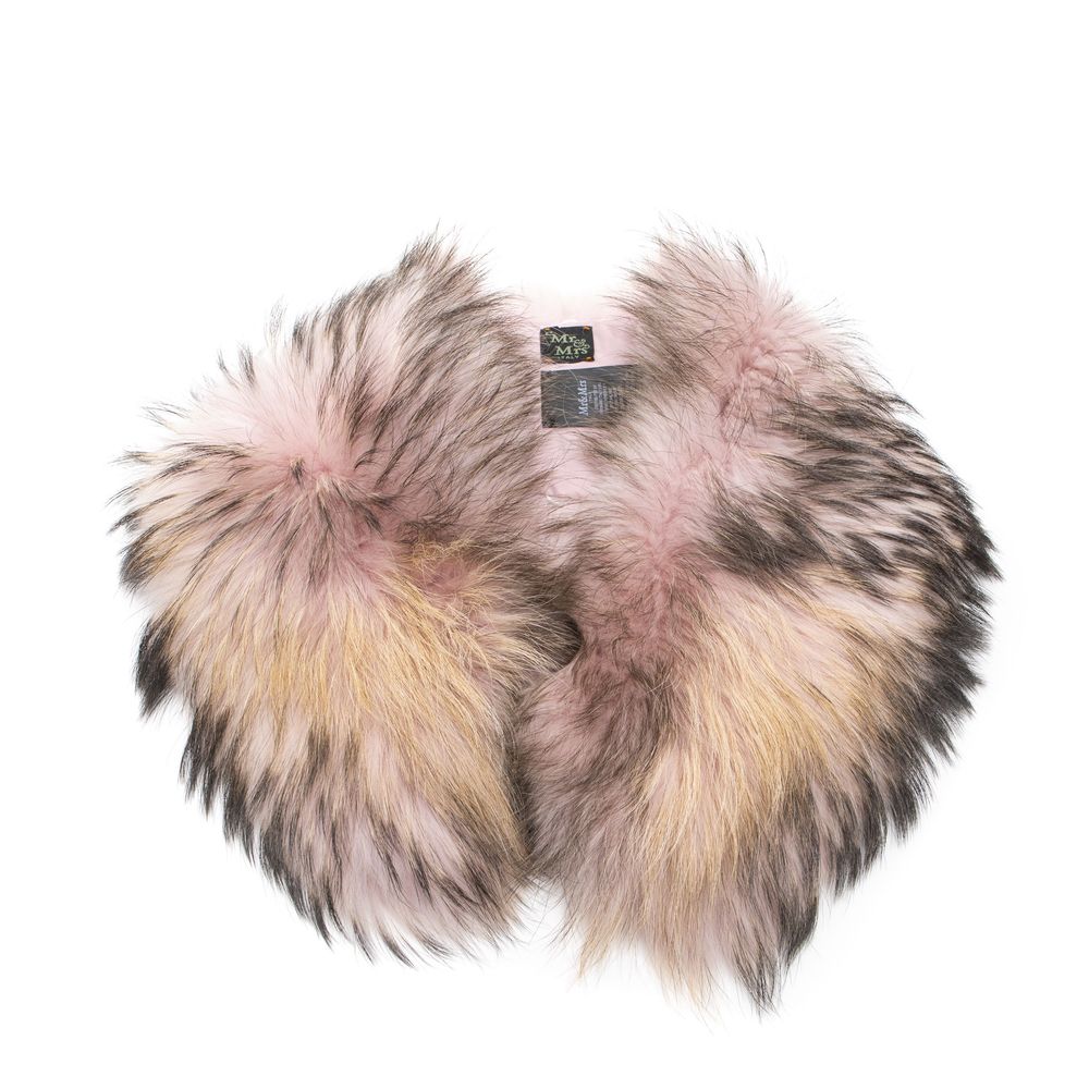 Mr&Mrs Italy Multicolor Polyester Scarf with Fur Collar