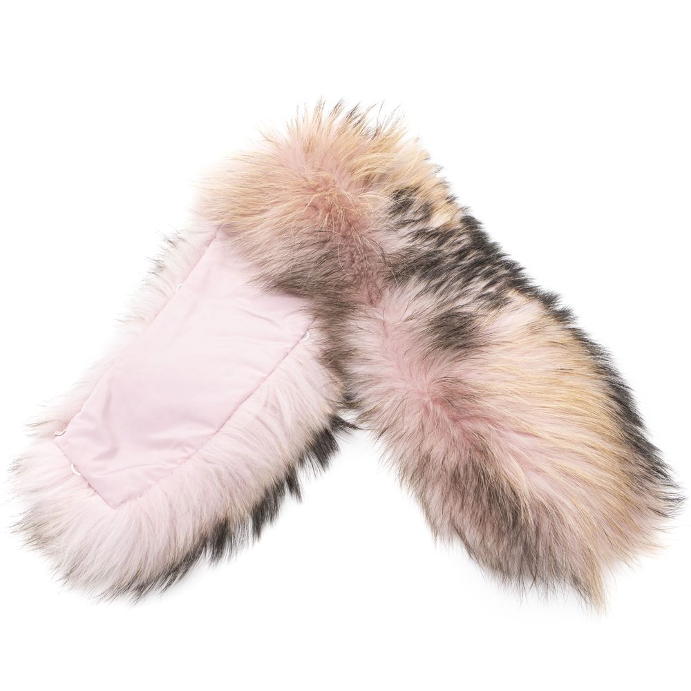 Mr&Mrs Italy Multicolor Polyester Scarf with Fur Collar