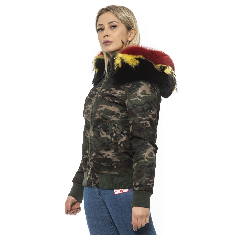 Mr&Mrs Italy Army Polyamide Bomber Jacket with Removable Fur