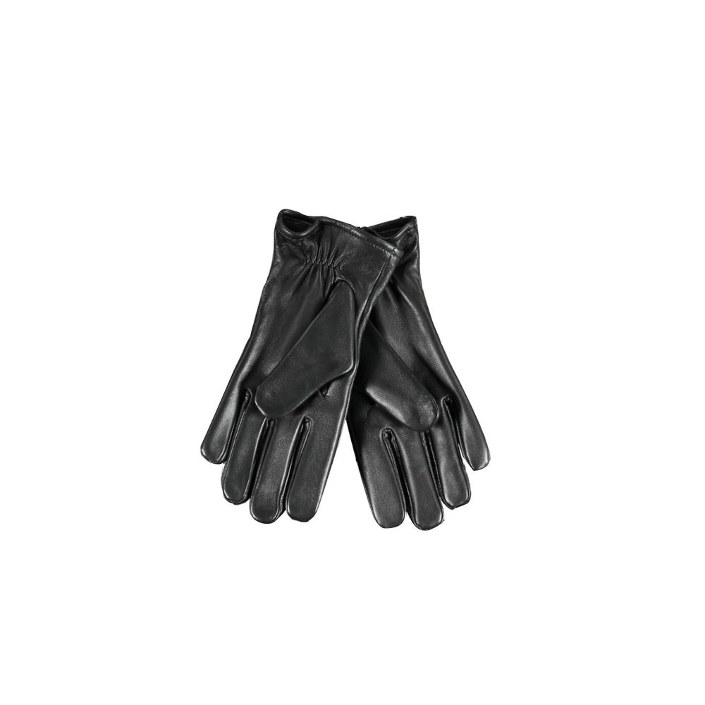 Guess Jeans Black Leather Gloves - Bold & Stylish Accessory