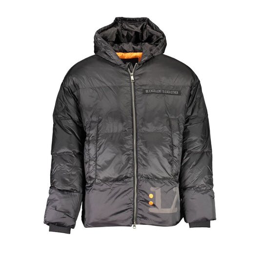 La Martina Black Feather Down Jacket with Hood