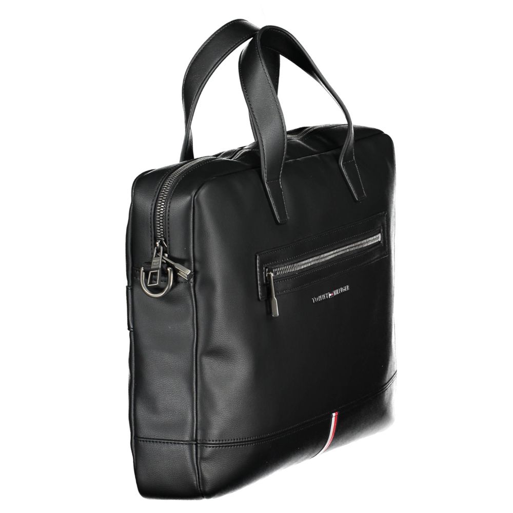 Tommy Hilfiger Black Polyethylene Handbag Briefcase