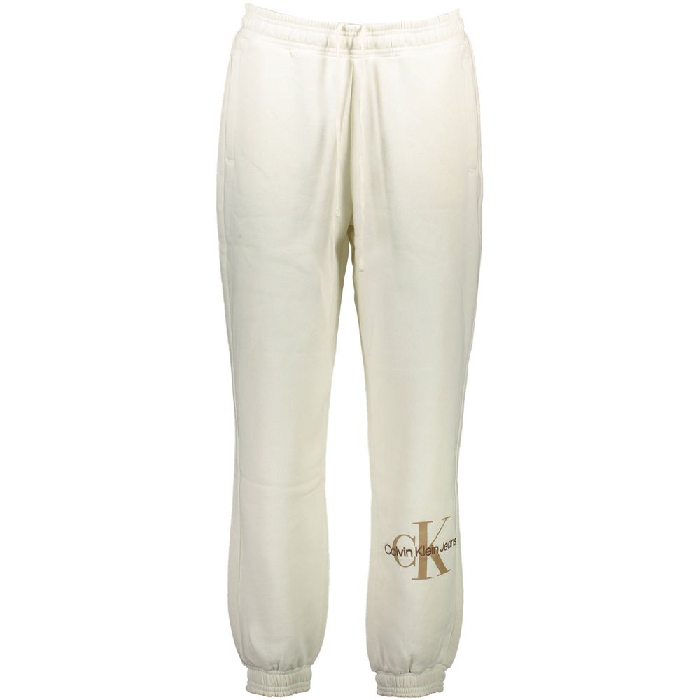 Calvin Klein White Cotton Fleece Sports Trousers