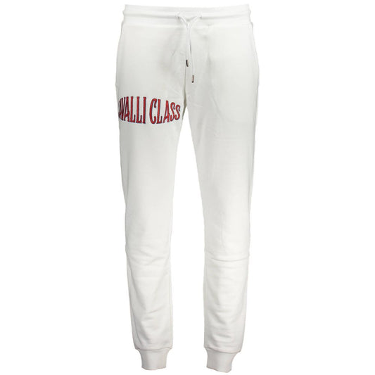 Cavalli Class White Cotton Sporty Trousers