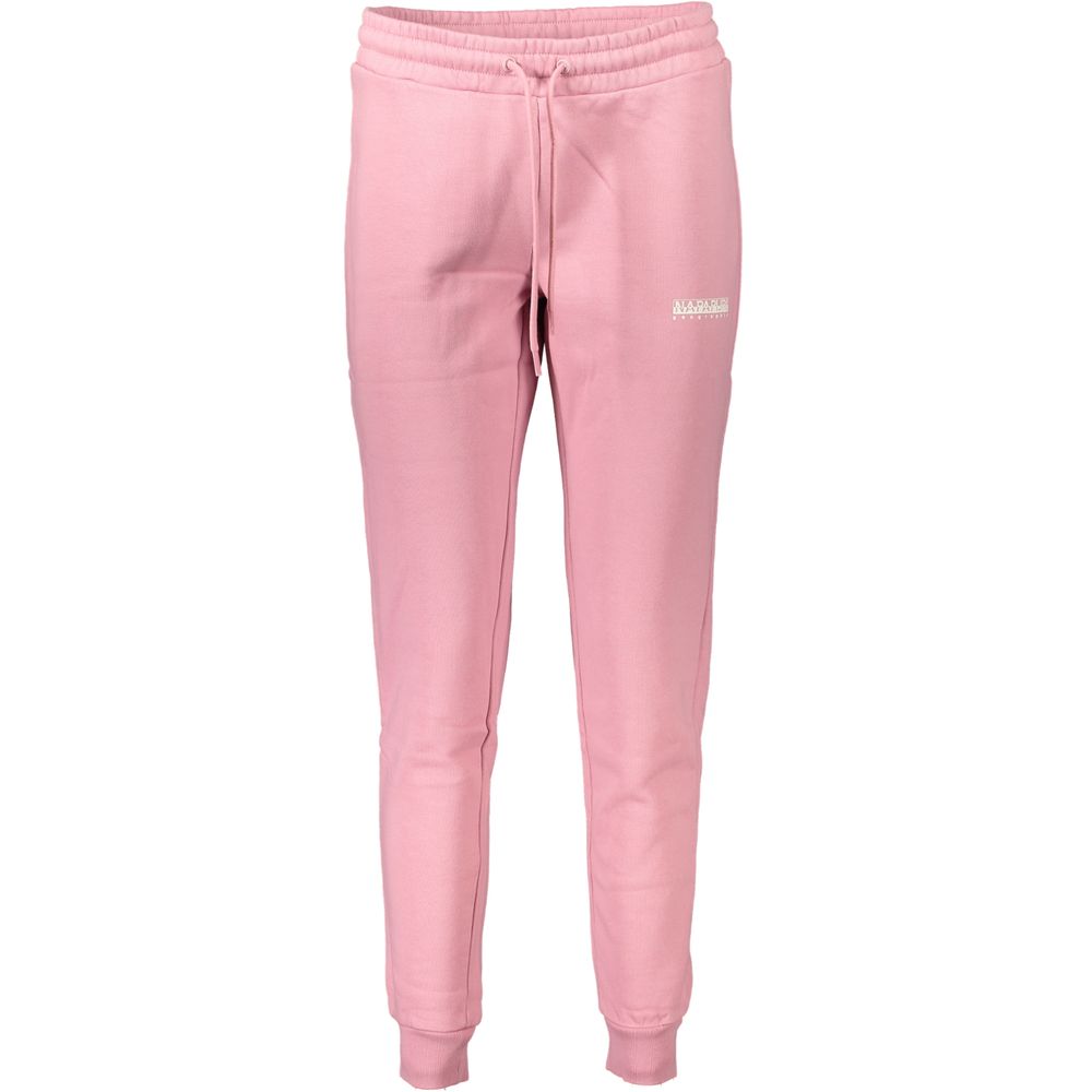 Napapijri Pink Cotton Pant – Slim Fit Sports Trousers