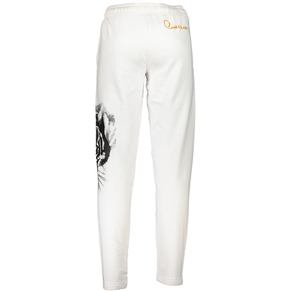 Cavalli Class White Cotton Sports Trousers