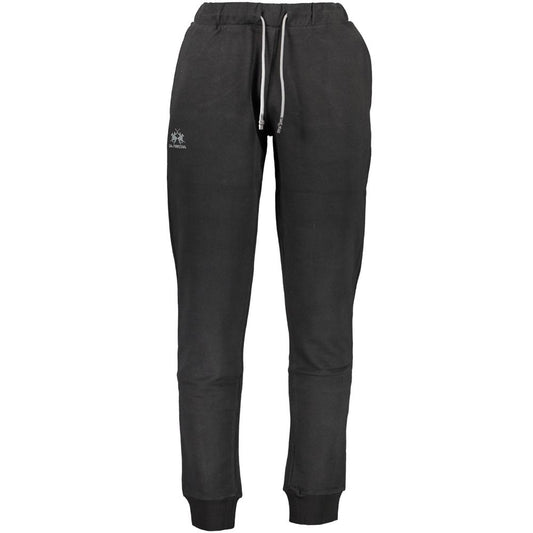 La Martina Black Cotton Pant - Sports Trousers for Comfort and Style
