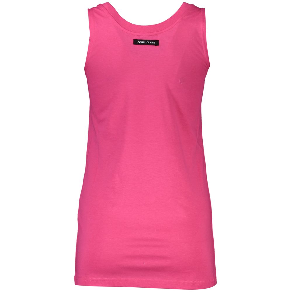 Cavalli Class Pink Cotton Tank Top – Effortless Everyday Elegance