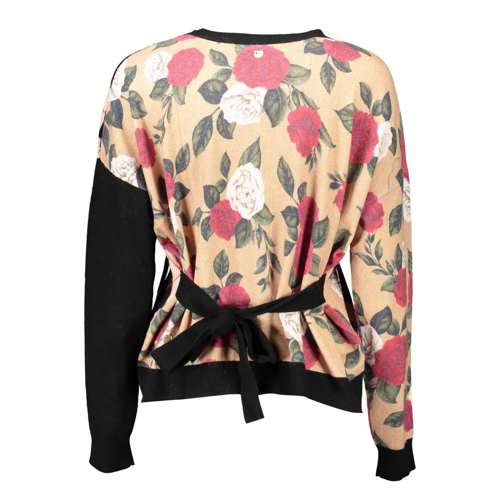 Blugirl Beige Cotton Sweater Cardigan with Waist Belt