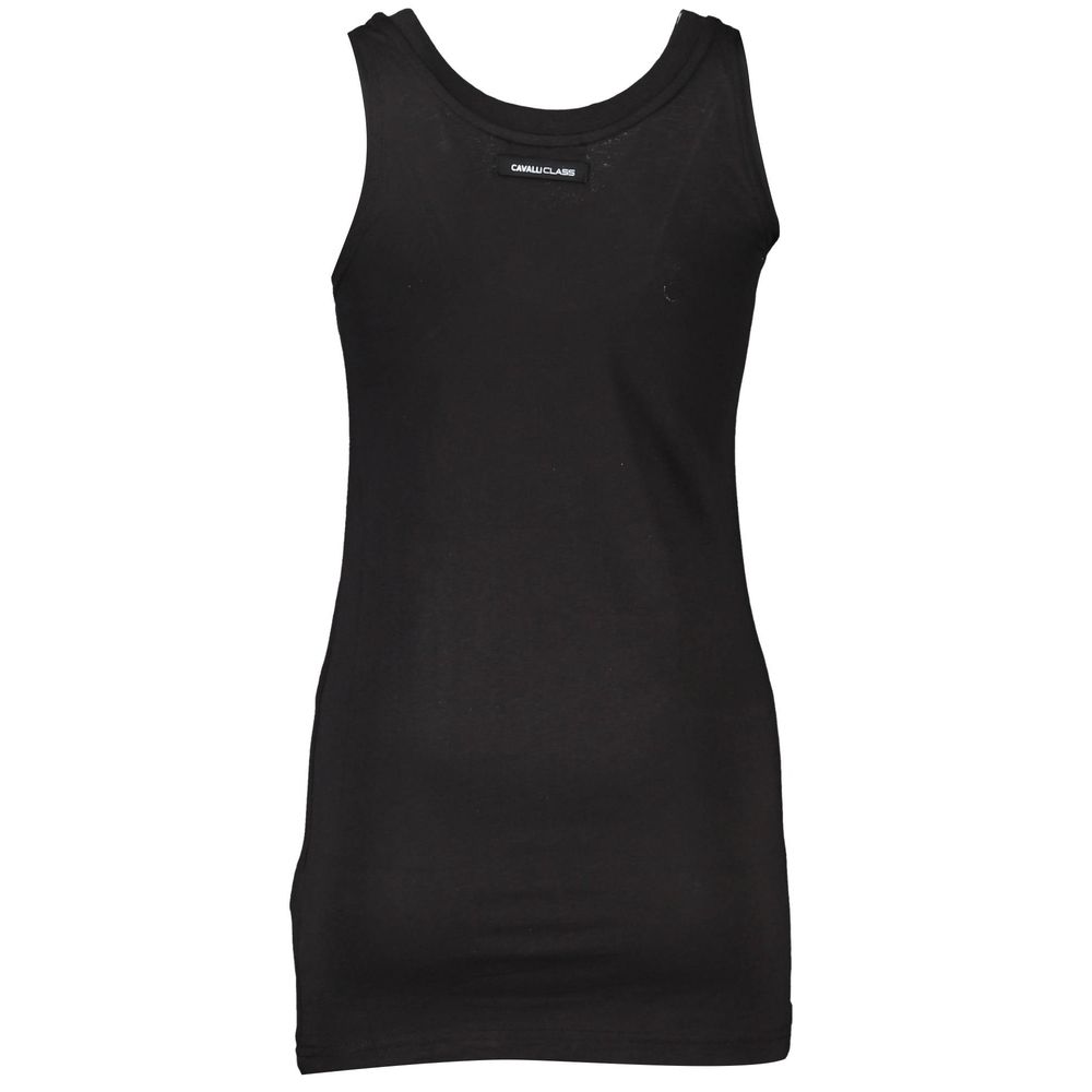 Cavalli Class Black Cotton Tank Top