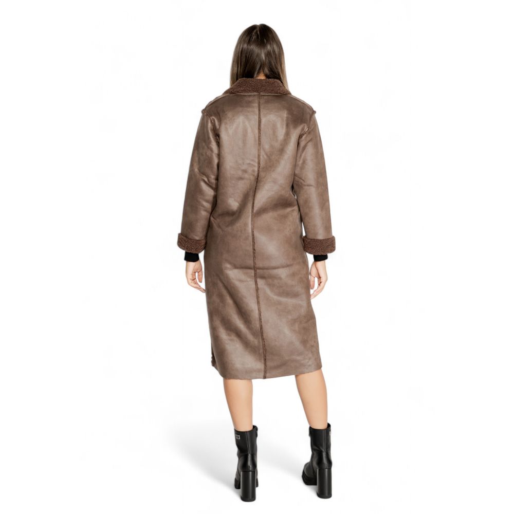 Cleré Brown Polyester Coat for Women