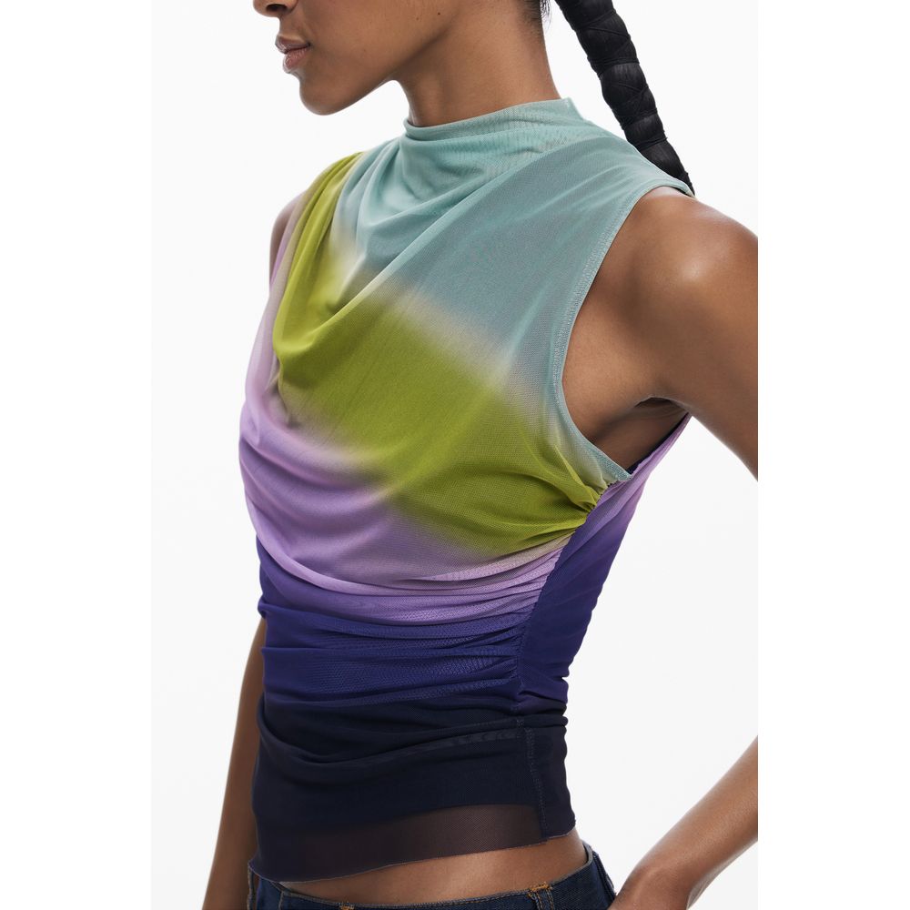 Desigual Multicolour Tank Top - Lola Turtleneck with Contrasting Details