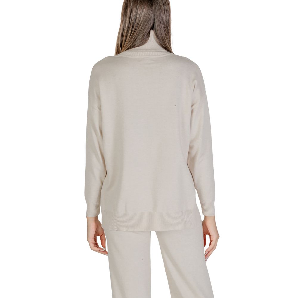 Cleré Beige Viscose Turtleneck Sweater