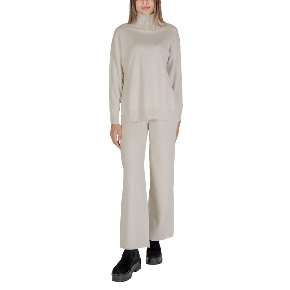 Cleré Beige Viscose Turtleneck Sweater