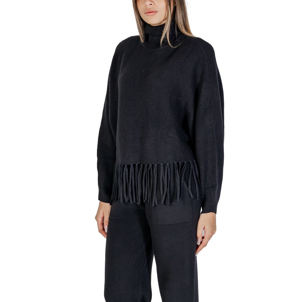 Cleré Black Viscose Turtleneck for Women