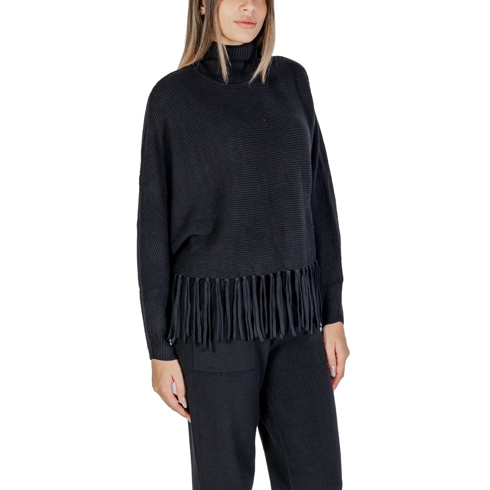 Cleré Black Viscose Turtleneck for Women