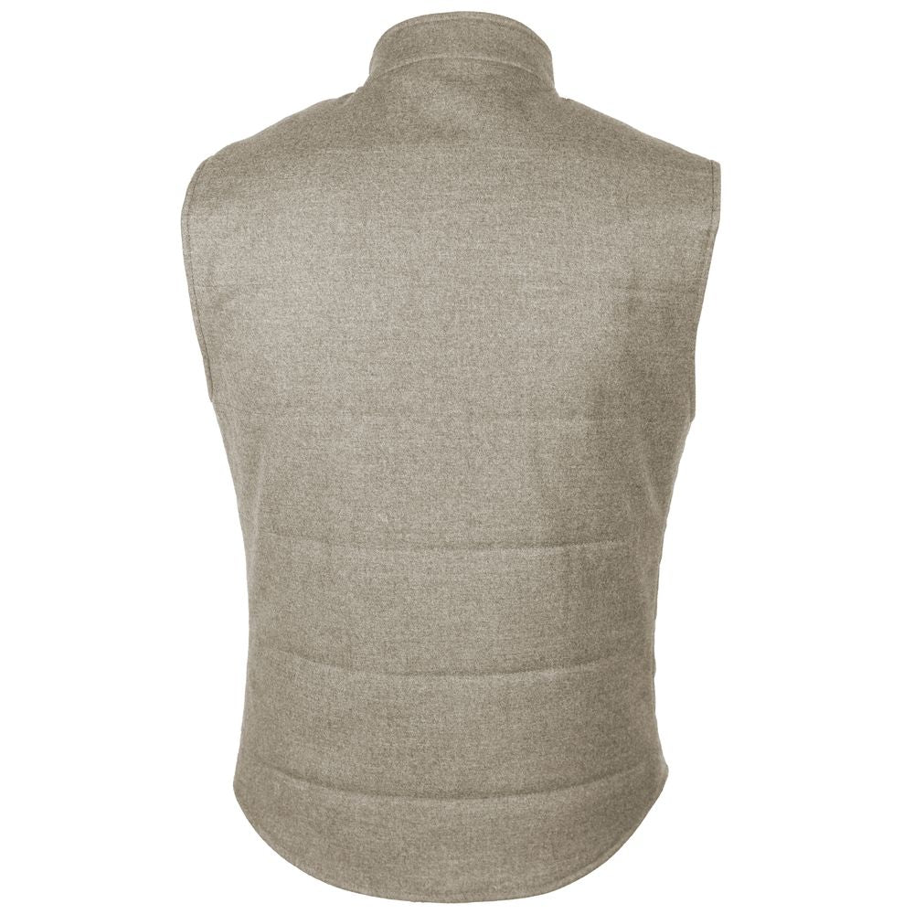 Loro Piana Made in Italy Beige Wool Sleeveless Jacket