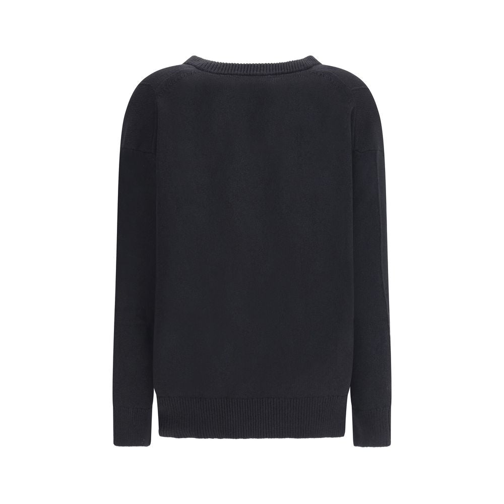 Jil Sander Oversize V-Neck Sweater in Wool and Cashmere Blend