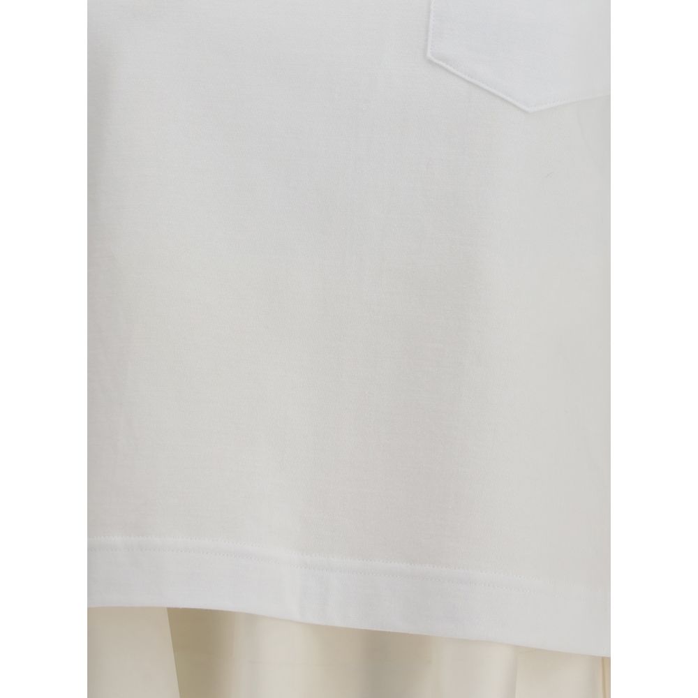 Sacai Jersey T-shirt with Polyester Detail