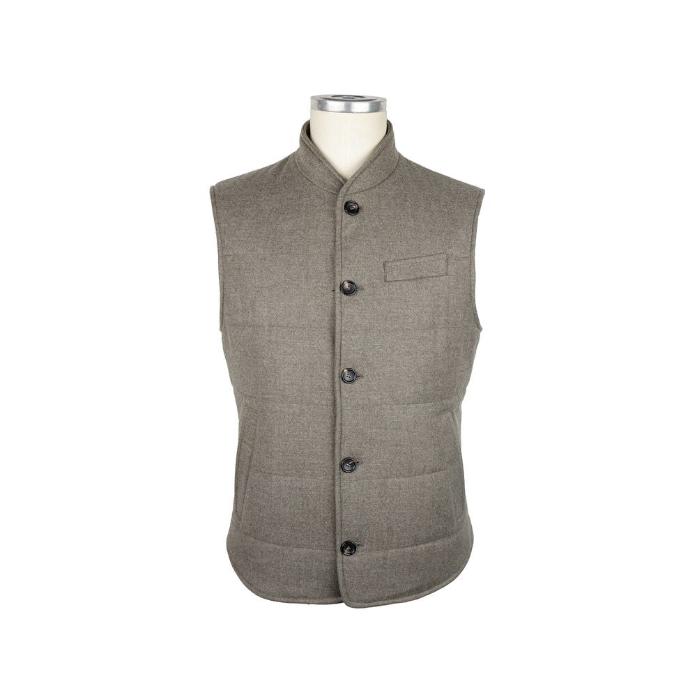 Loro Piana Brown Wool Sleeveless Jacket