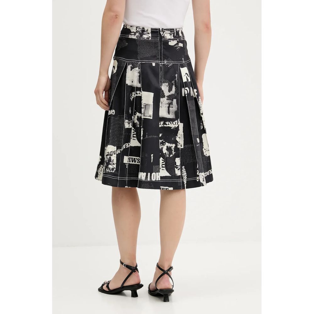 Desigual Black Longuette Skirt with Contrasting Details