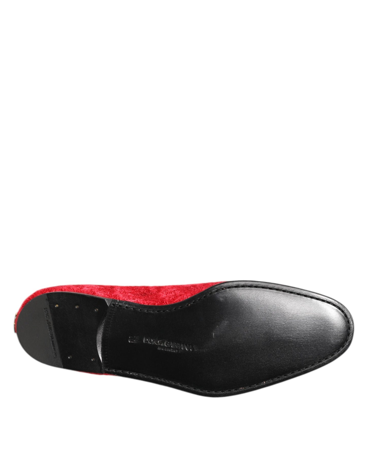 Dolce & Gabbana Red Jacquard Loafers for Men