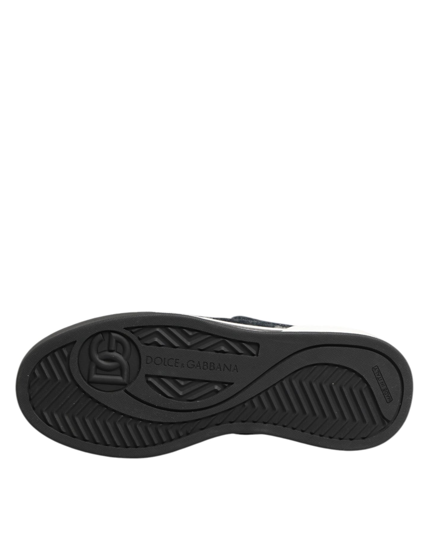 Dolce & Gabbana Blue Cotton Denim Logo Low Top Sneakers