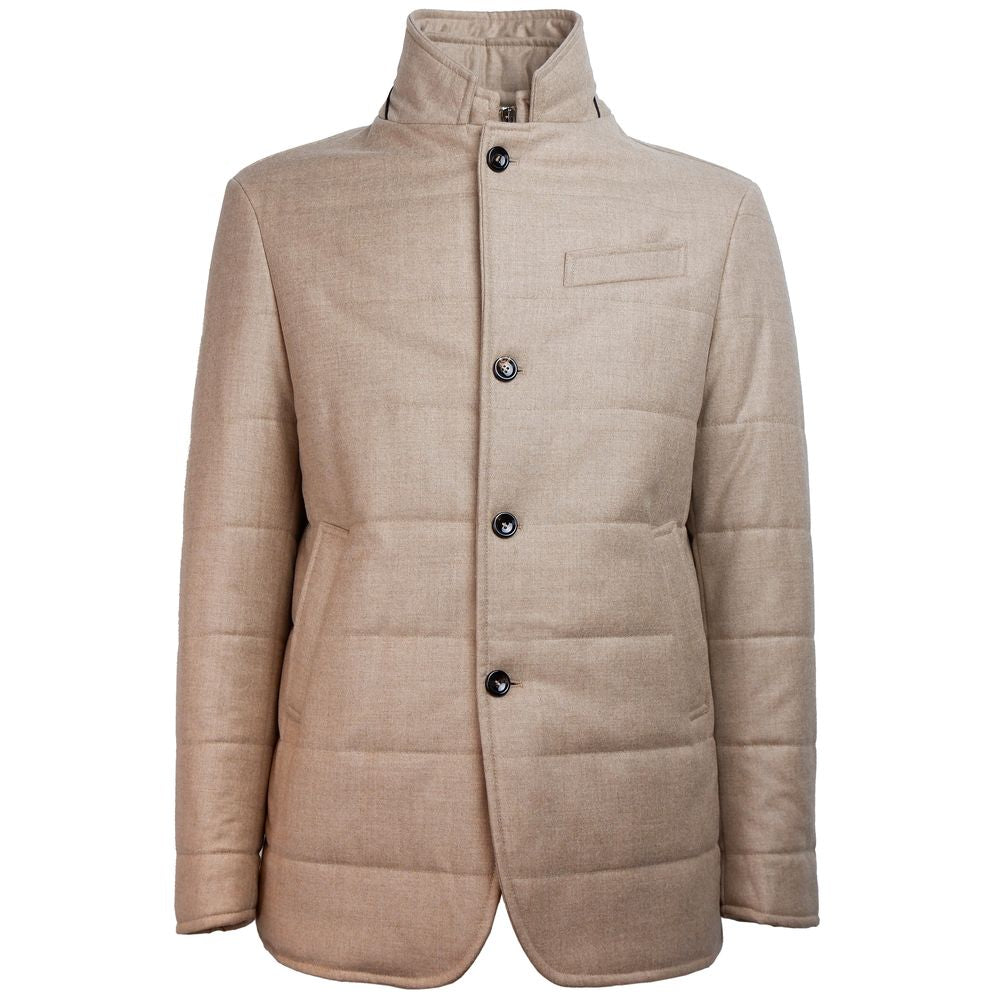 Loro Piana Beige Wool Jacket with Rain System Treatment