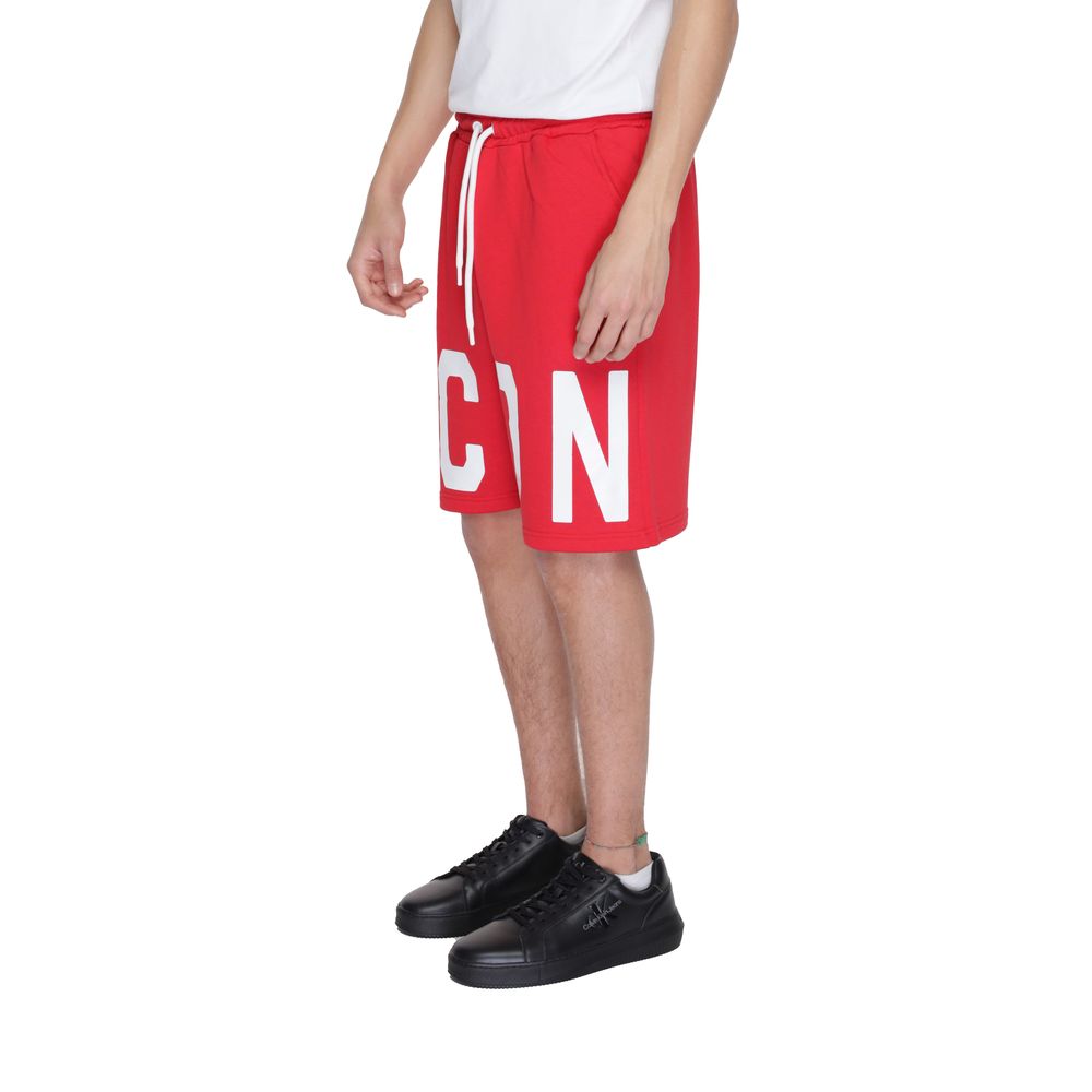 Icon Red Cotton Bermuda Shorts for Men