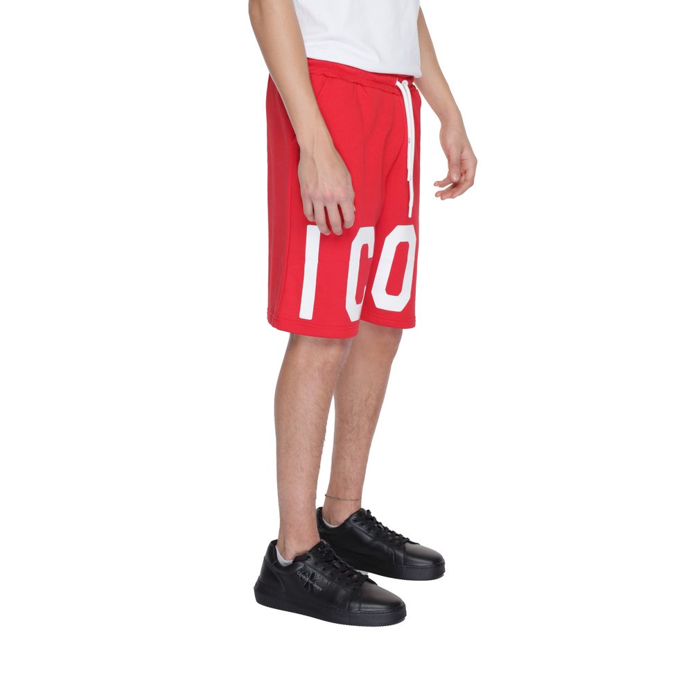 Icon Red Cotton Bermuda Shorts for Men