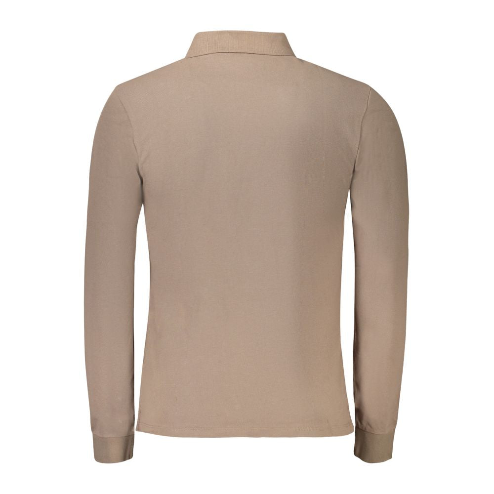 Timberland Brown Cotton Long-Sleeved Polo Shirt