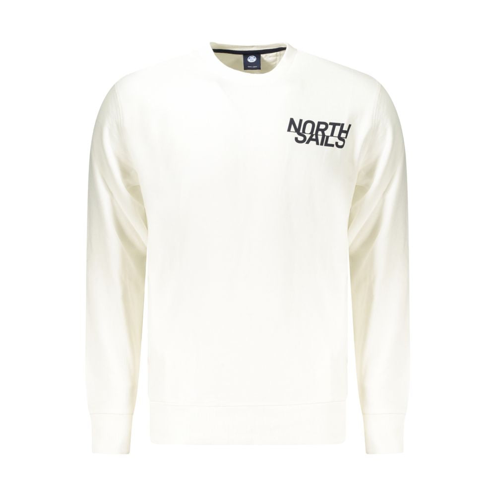 North Sails White Cotton Sweatshirt - Classic Crew Neck