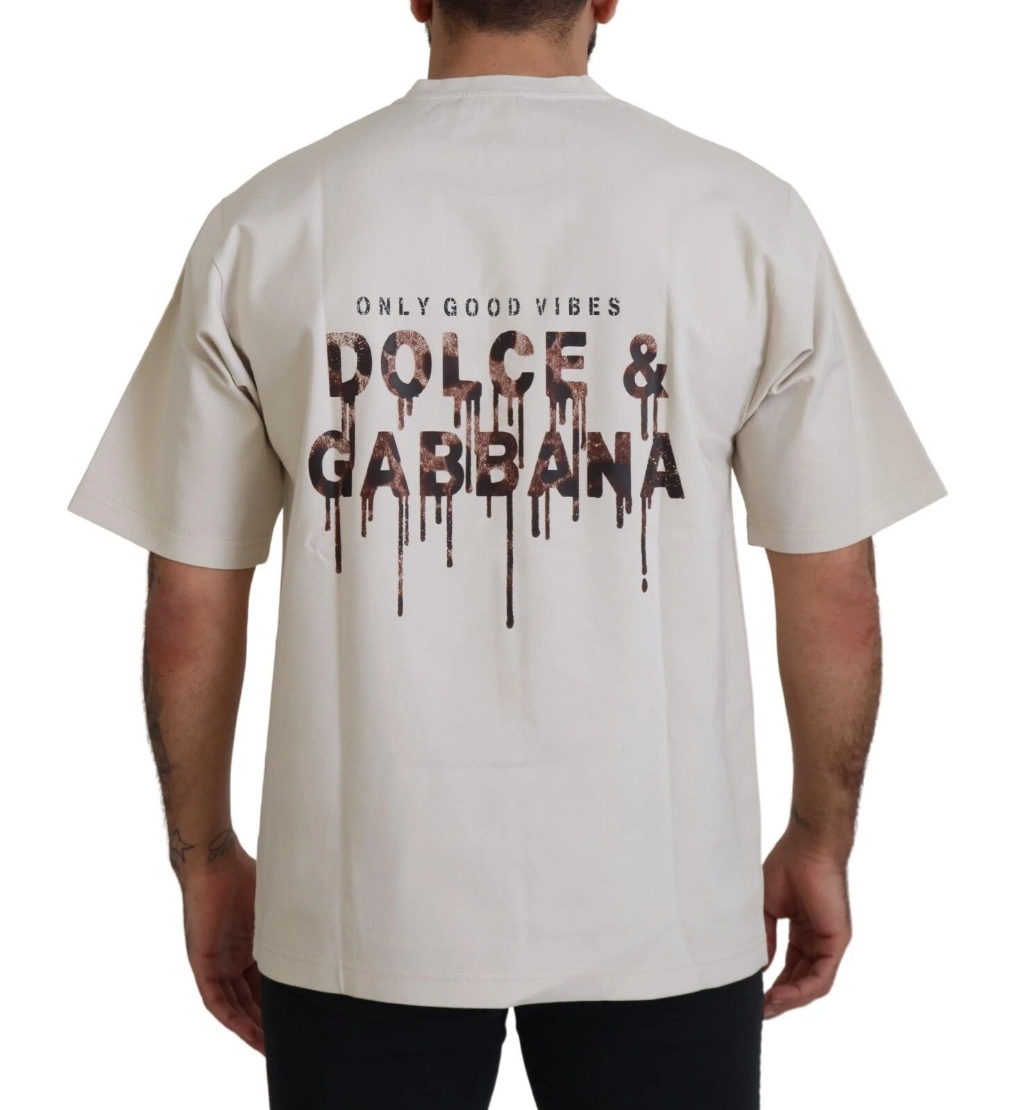 Dolce & Gabbana Ivory Printed Crewneck T-shirt
