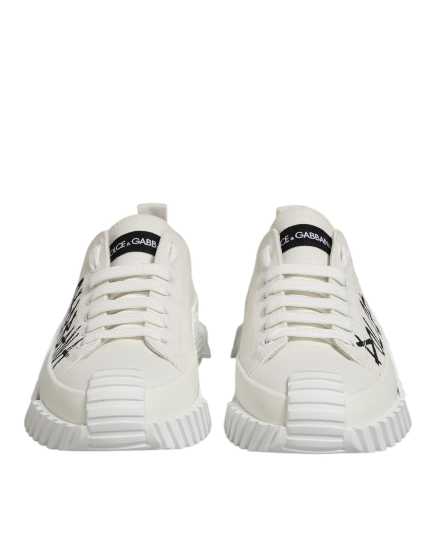 Dolce & Gabbana White Cotton NS1 Low Top Sneakers