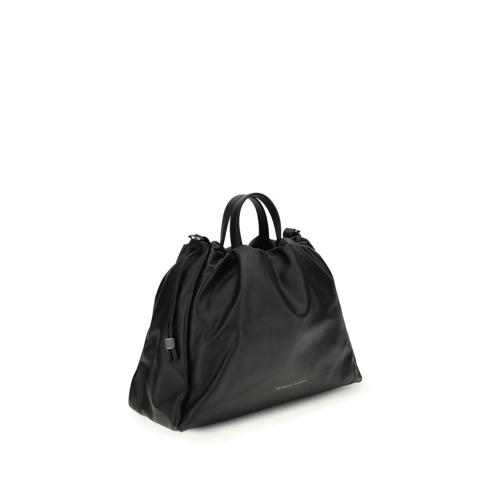 Brunello Cucinelli Monochrome Leather Shoulder Bag