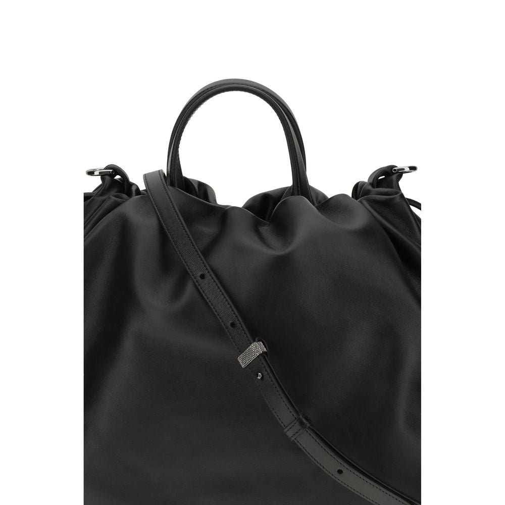 Brunello Cucinelli Monochrome Leather Shoulder Bag