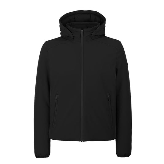 Yes Zee Black Nylon Padded Jacket with Removable Hood