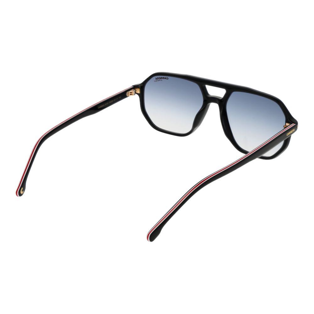 Carrera Men's Sunglasses – Black Aviator Frame, Blue Gradient Lenses