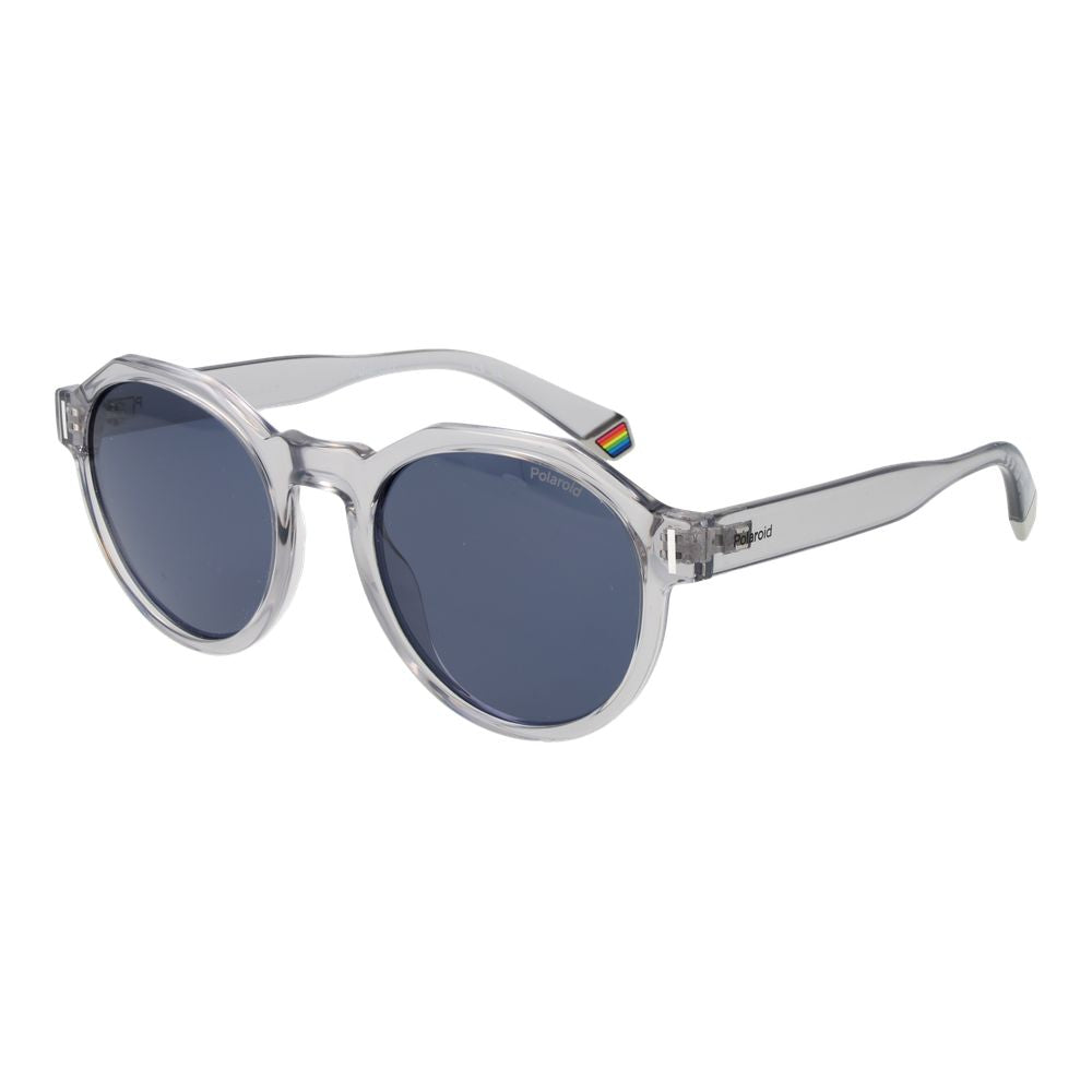 Polaroid Unisex Sunglasses – Grey Full-Rim Frame, Blue Lenses
