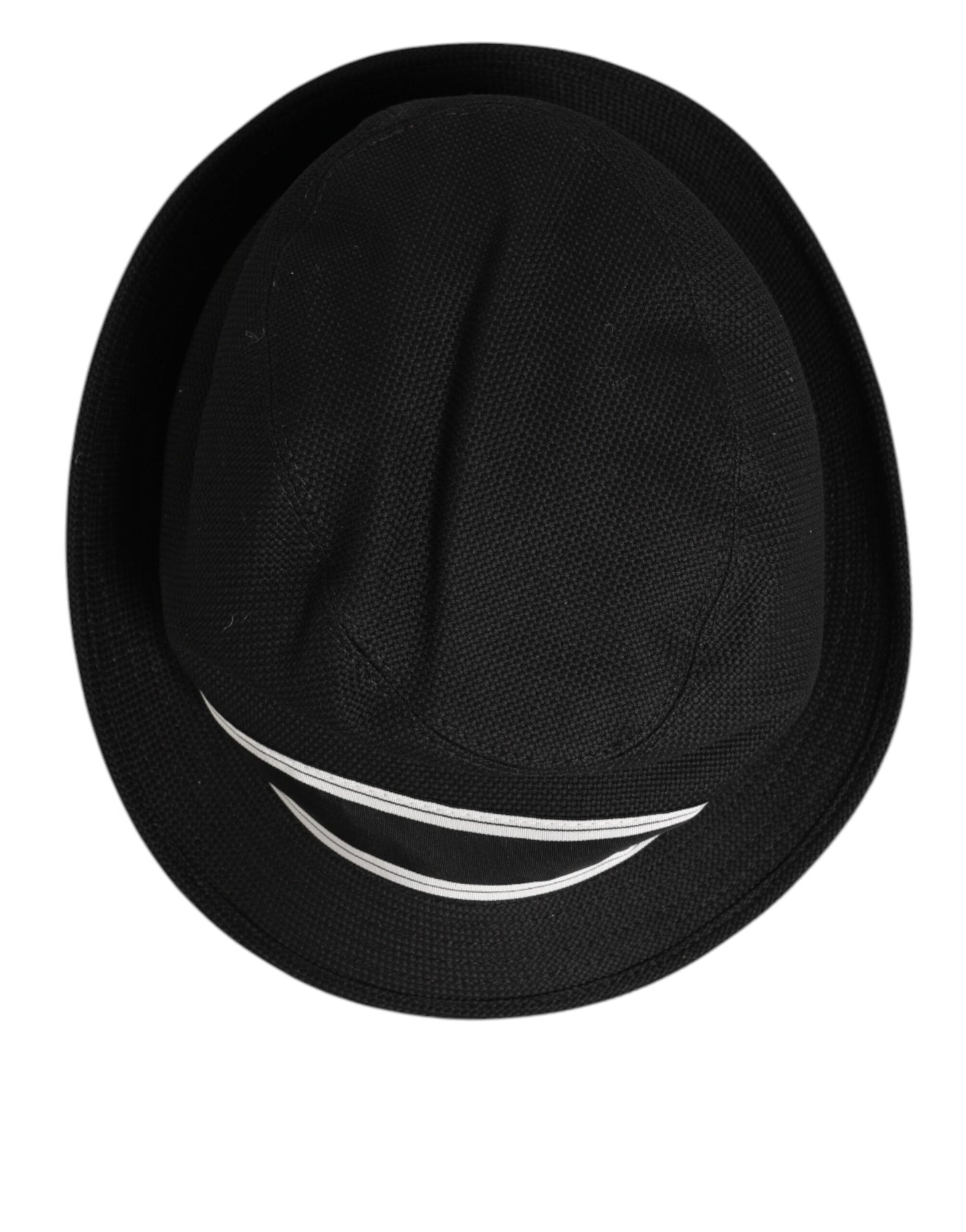 Dolce & Gabbana Black Cotton Polka Dot Lining Fedora Hat
