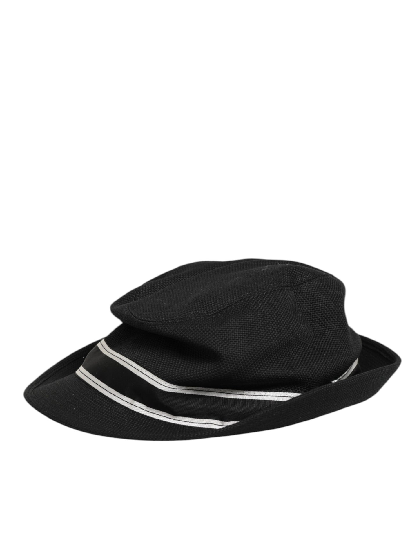 Dolce & Gabbana Black Cotton Polka Dot Lining Fedora Hat