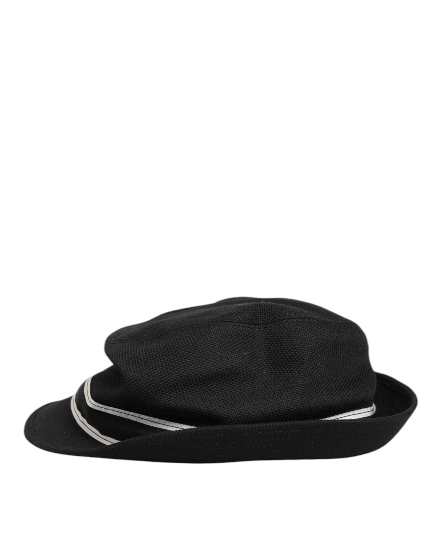 Dolce & Gabbana Black Cotton Polka Dot Lining Fedora Hat