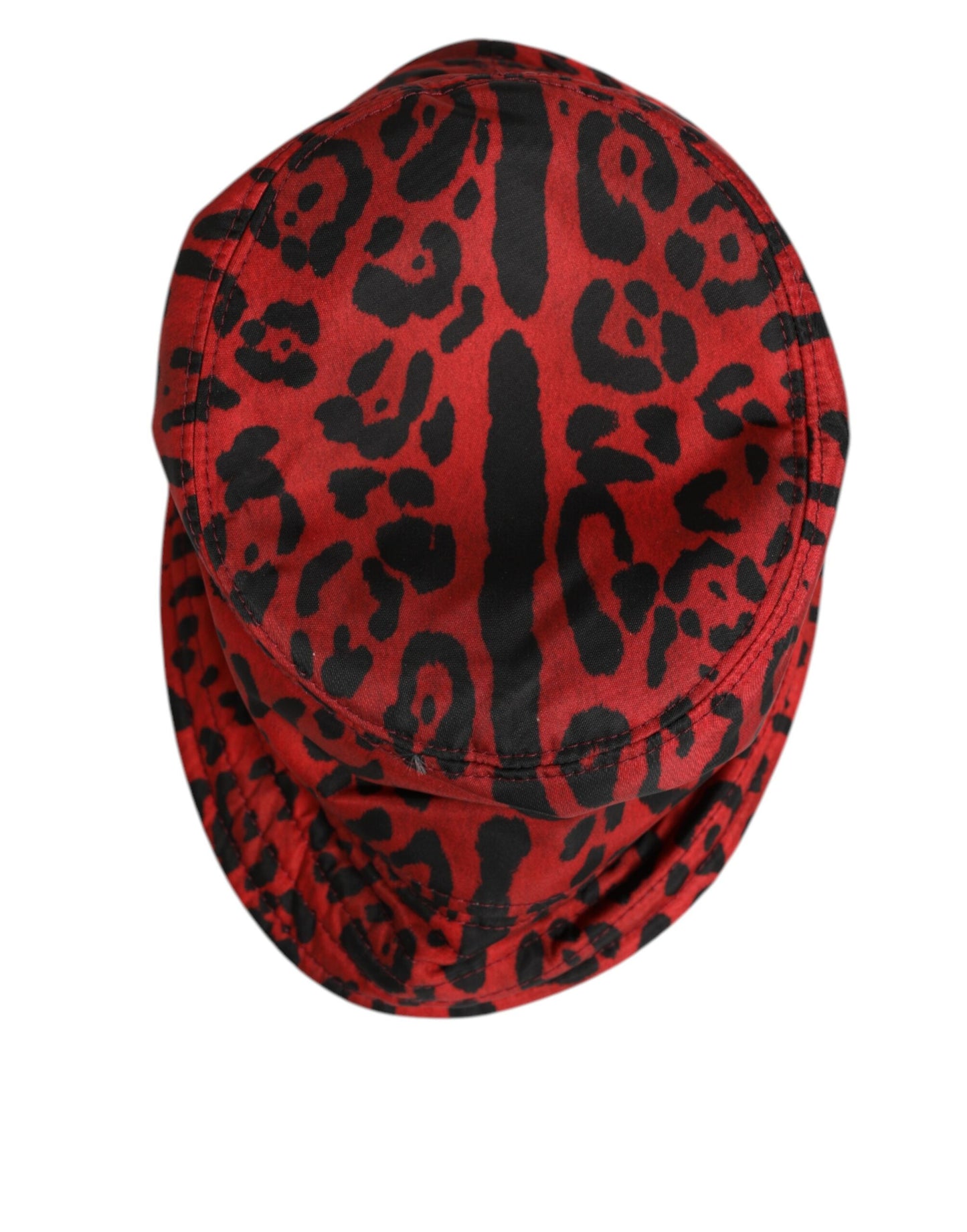 Dolce & Gabbana Red Black Nylon Leopard Print Bucket Hat for Men