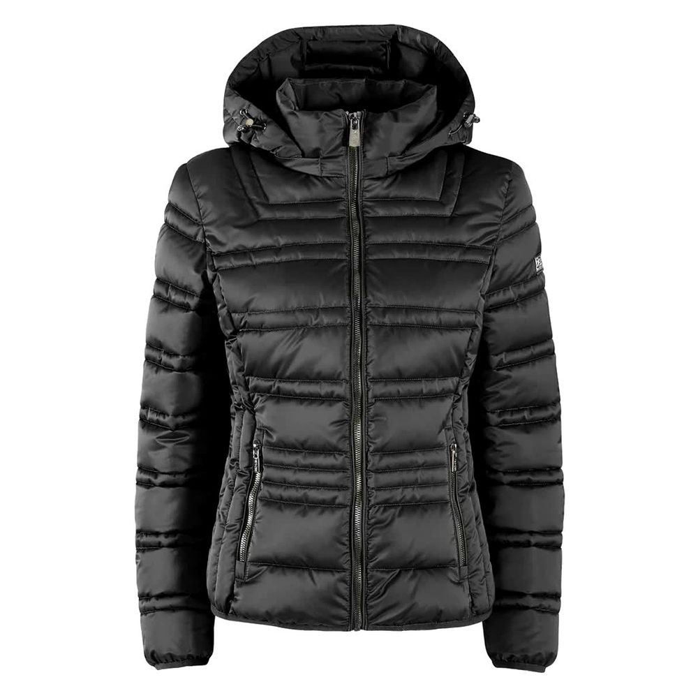 Yes Zee Black Polyester Jacket with Removable Hood