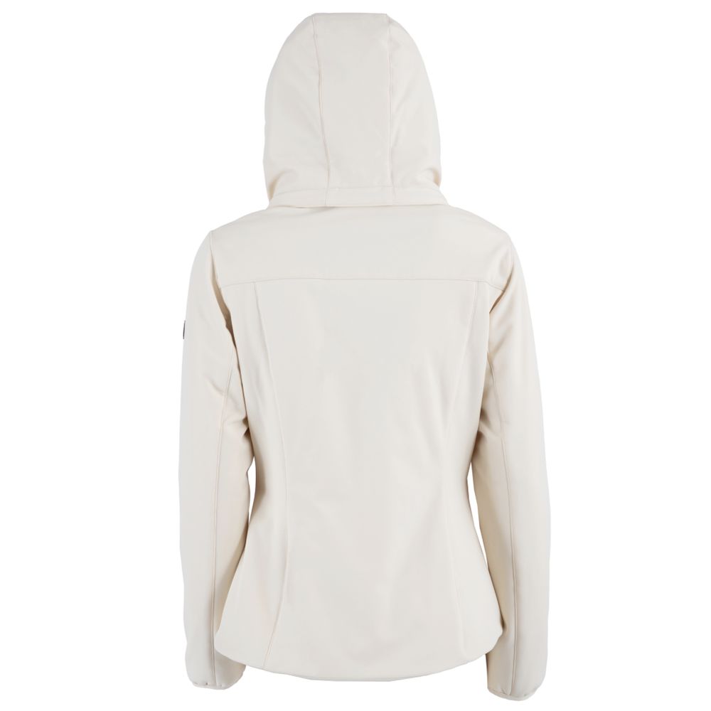 Yes Zee White Nylon Padded Jacket with Removable Hood
