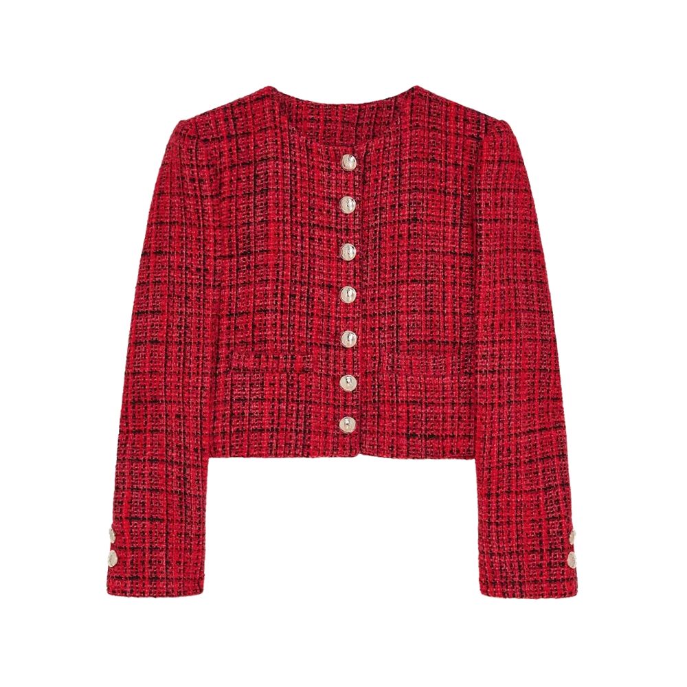 Patrizia Pepe Red Tweed Blazer