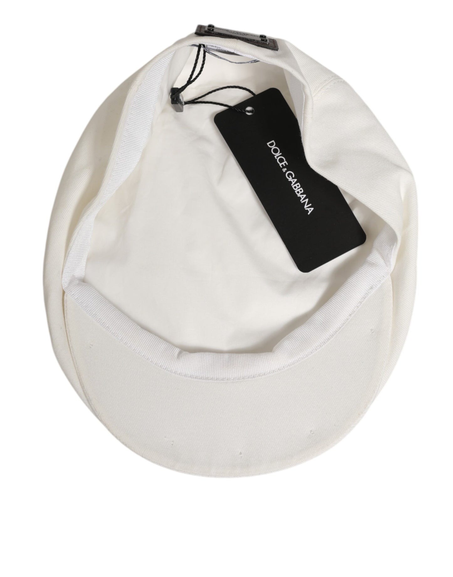Dolce & Gabbana White Cotton Newsboy Cap