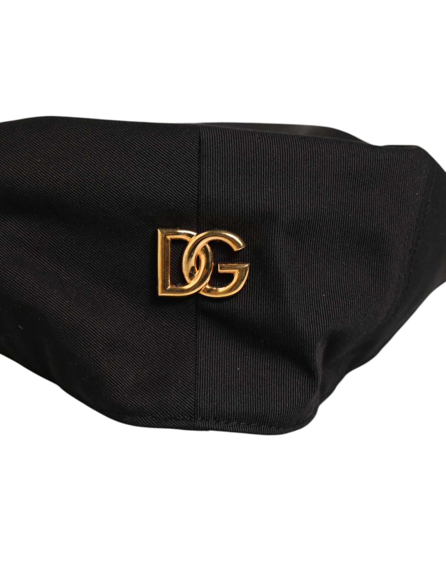 Dolce & Gabbana Black Cotton DG Logo Newsboy Cap