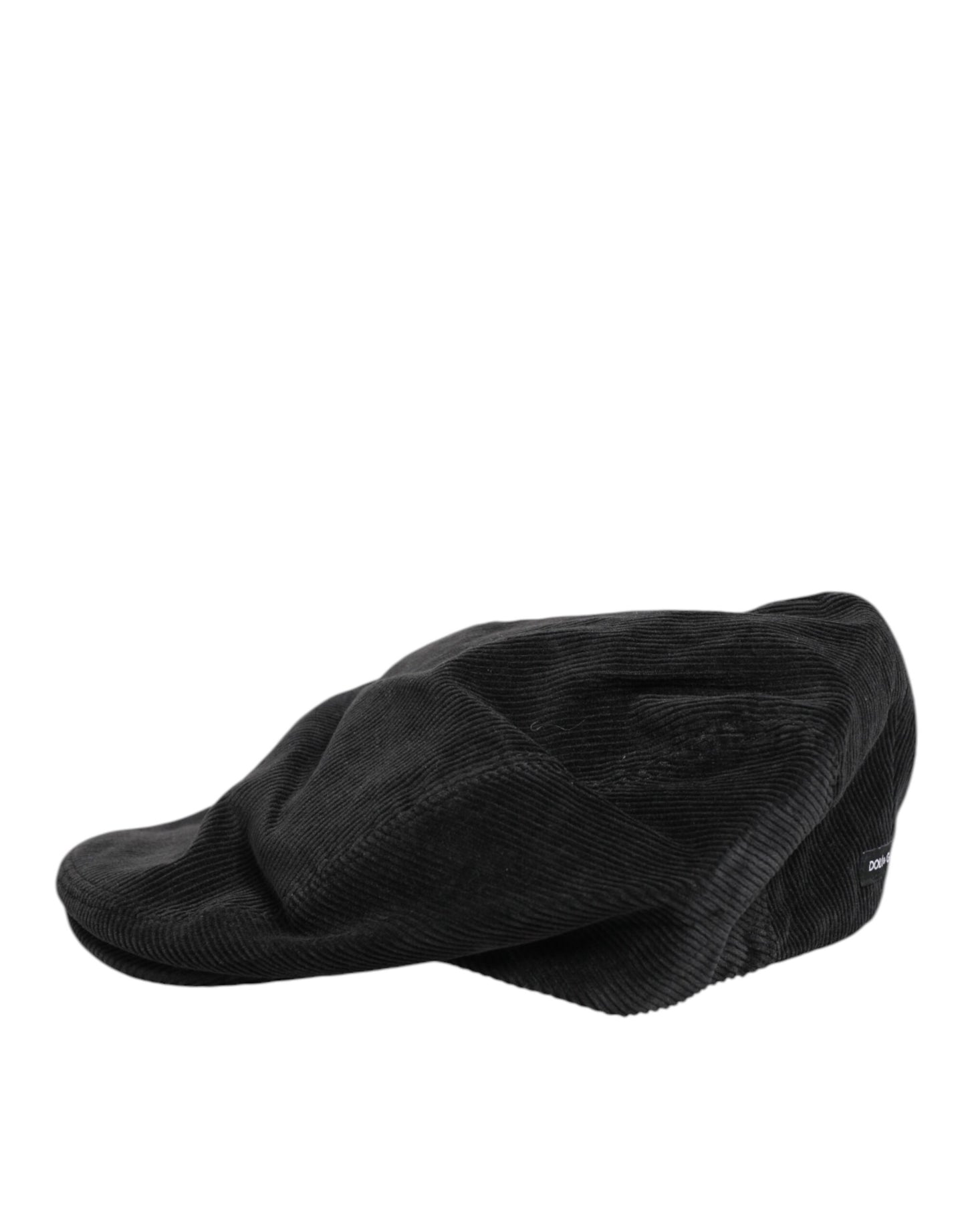 Dolce & Gabbana Black Cotton DG Logo Newsboy Cap